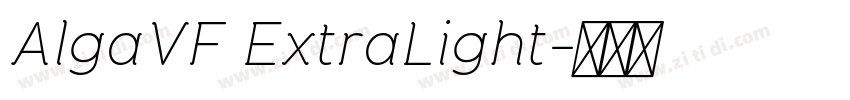 AlgaVF ExtraLight字体转换